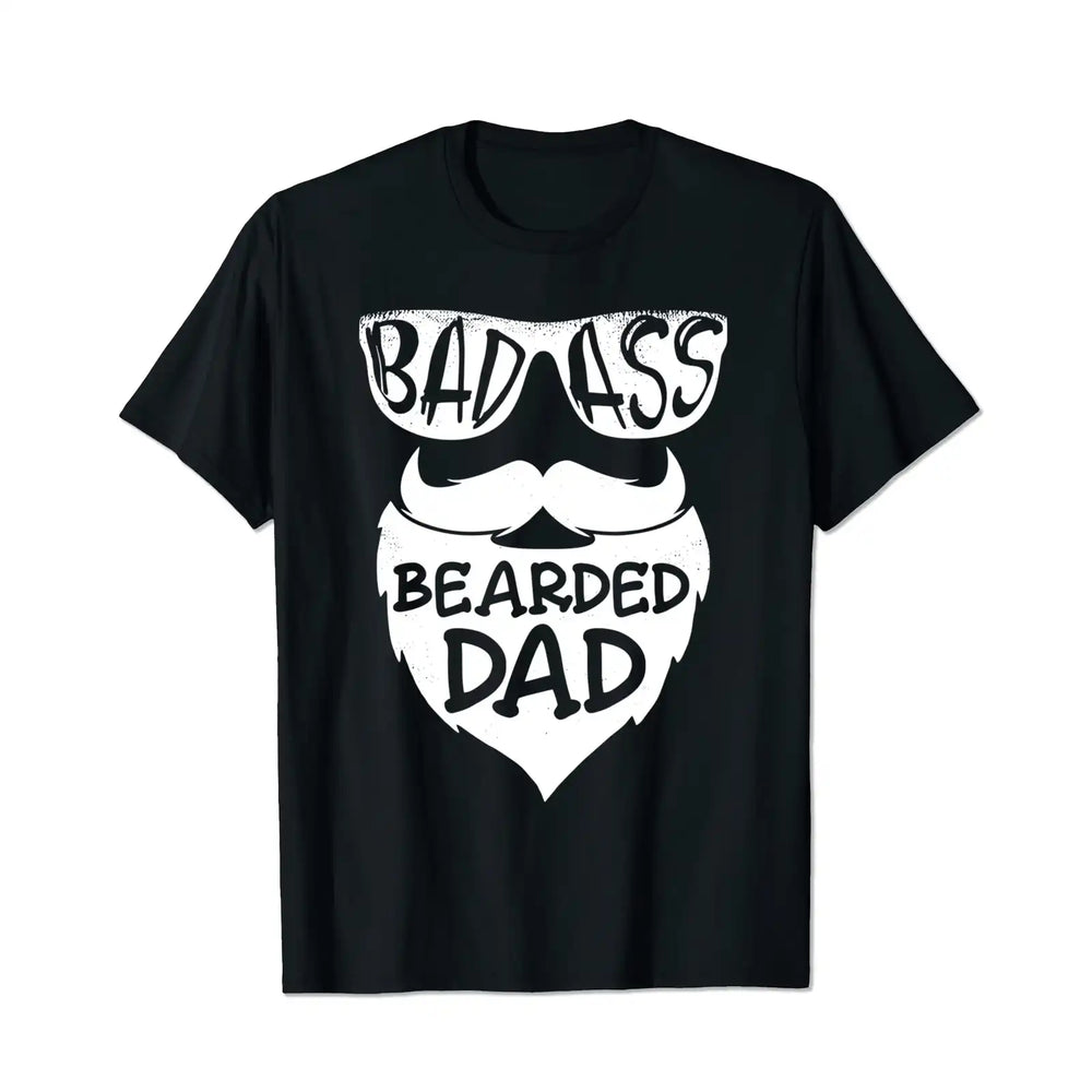 Badass Bearded Dad Men T Shirts Big and Tall Men Shirts Plus Size Short Sleeve Fashion Casual T Shirt Graphic Tee Shirts Tshirts - BigTallGuys