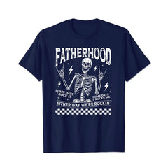 Fatherhood Some Days I Rock It Father's Day Skeleton Dad Men T Shirts Big and Tall Men Shirts Plus Size Short Sleeve Fashion Casual T Shirt Graphic Tee Shirts Tshirts - BigTallGuys