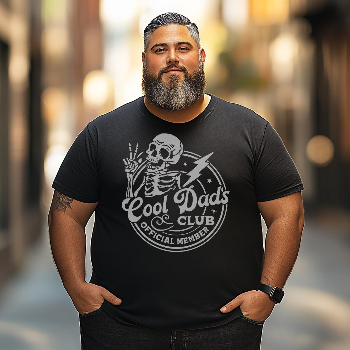 Funny Dad Fathers Day Cool Dads Club Skeleton Men T Shirts Big and Tall Men Shirts Plus Size Short Sleeve Fashion Casual T Shirt Graphic Tee Shirts Tshirts