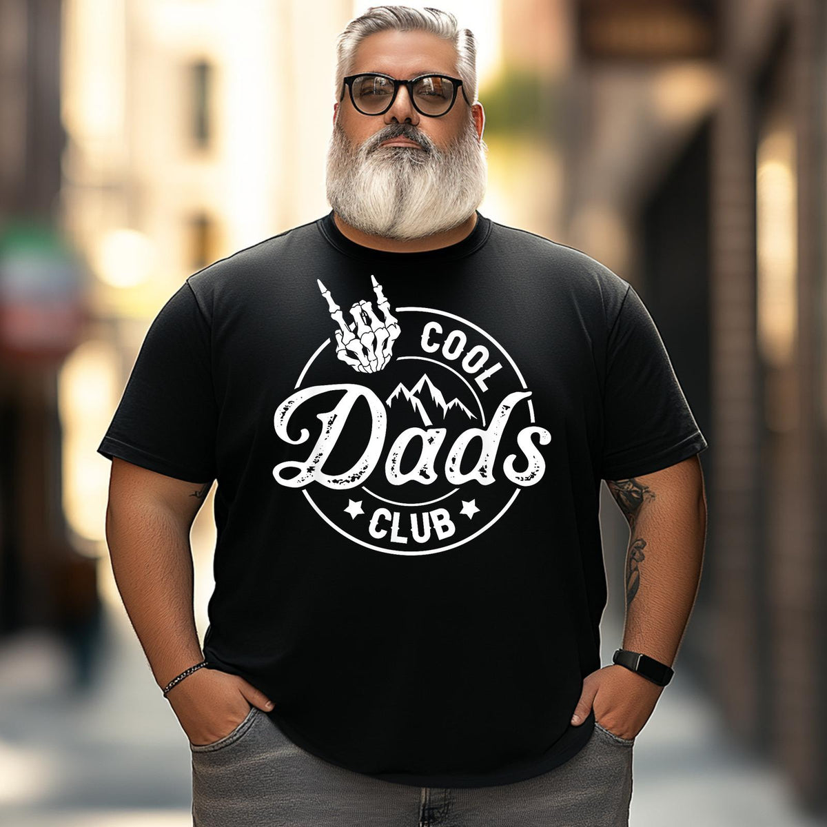 Funny Dad Fathers Day Cool Dads Club Skeleton Hand Men T Shirts Big and Tall Men Shirts Plus Size Short Sleeve Fashion Casual T Shirt Graphic Tee Shirts Tshirts