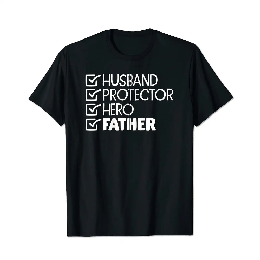 Husband Protector Hero Father Men T Shirts Big and Tall Men Shirts Plus Size Short Sleeve Fashion Casual T Shirt Graphic Tee Shirts Tshirts - BigTallGuys