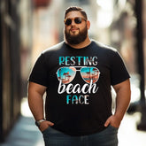 Resting Beach Face Funny Beach Vacation Vintage Retro Men T Shirts Big and Tall Men Shirts Plus Size Short Sleeve Fashion Casual T Shirt Graphic Tee Shirts Tshirts - BigTallGuys
