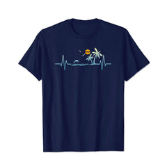 Heartbeat with Tropical Palm Trees Beach Island Sunset Men T Shirts Big and Tall Men Shirts Plus Size Short Sleeve Fashion Casual T Shirt Graphic Tee Shirts Tshirts - BigTallGuys