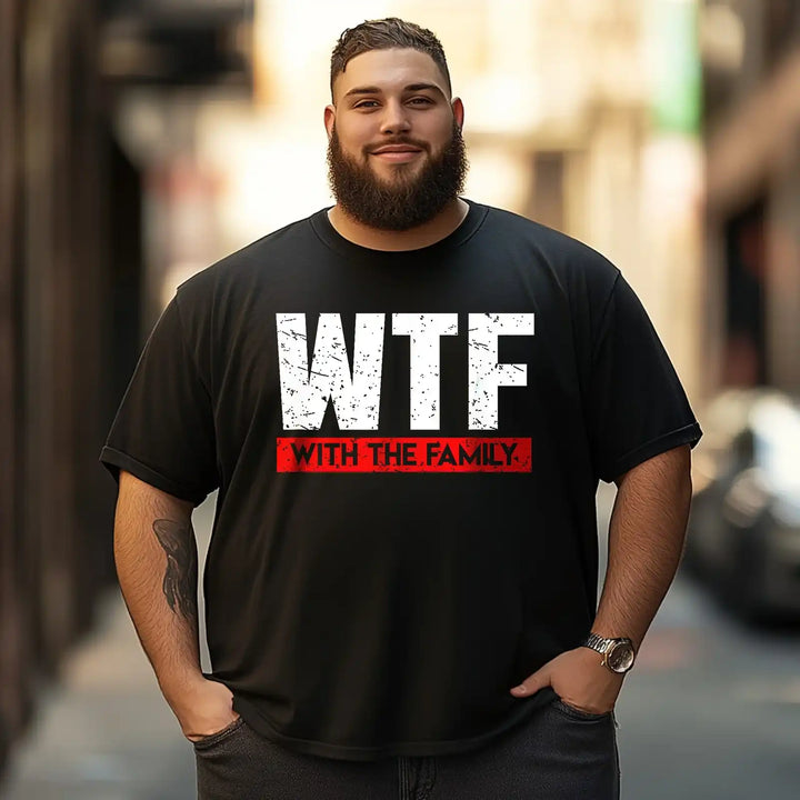 WTF With The Family On Vacation Men T Shirts Big and Tall Men Shirts Plus Size Short Sleeve Fashion Casual T Shirt Graphic Tee Shirts Tshirts