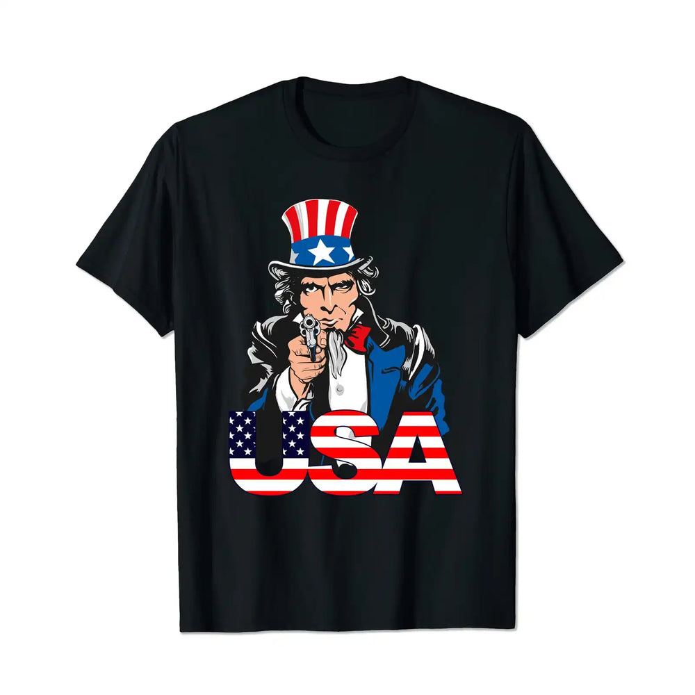 American Flag USA Flag Uncle Sam Patriotic 4th Of July Men T Shirts Big and Tall Men Shirts Plus Size Short Sleeve Fashion Casual T Shirt Graphic Tee Shirts Tshirts - BigTallGuys