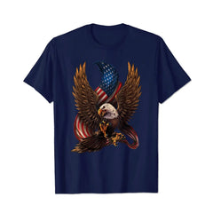 Patriotic American Design With Eagle And Flag Men T Shirts Big and Tall Men Shirts Plus Size Short Sleeve Fashion Casual T Shirt Graphic Tee Shirts Tshirts - BigTallGuys