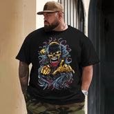 Skull Skeleton T0 5DLS 016 Men T Shirts Big and Tall Men Shirts Plus Size Short Sleeve Fashion Casual T Shirt Graphic Tee Shirts Tshirts - BigTallGuys