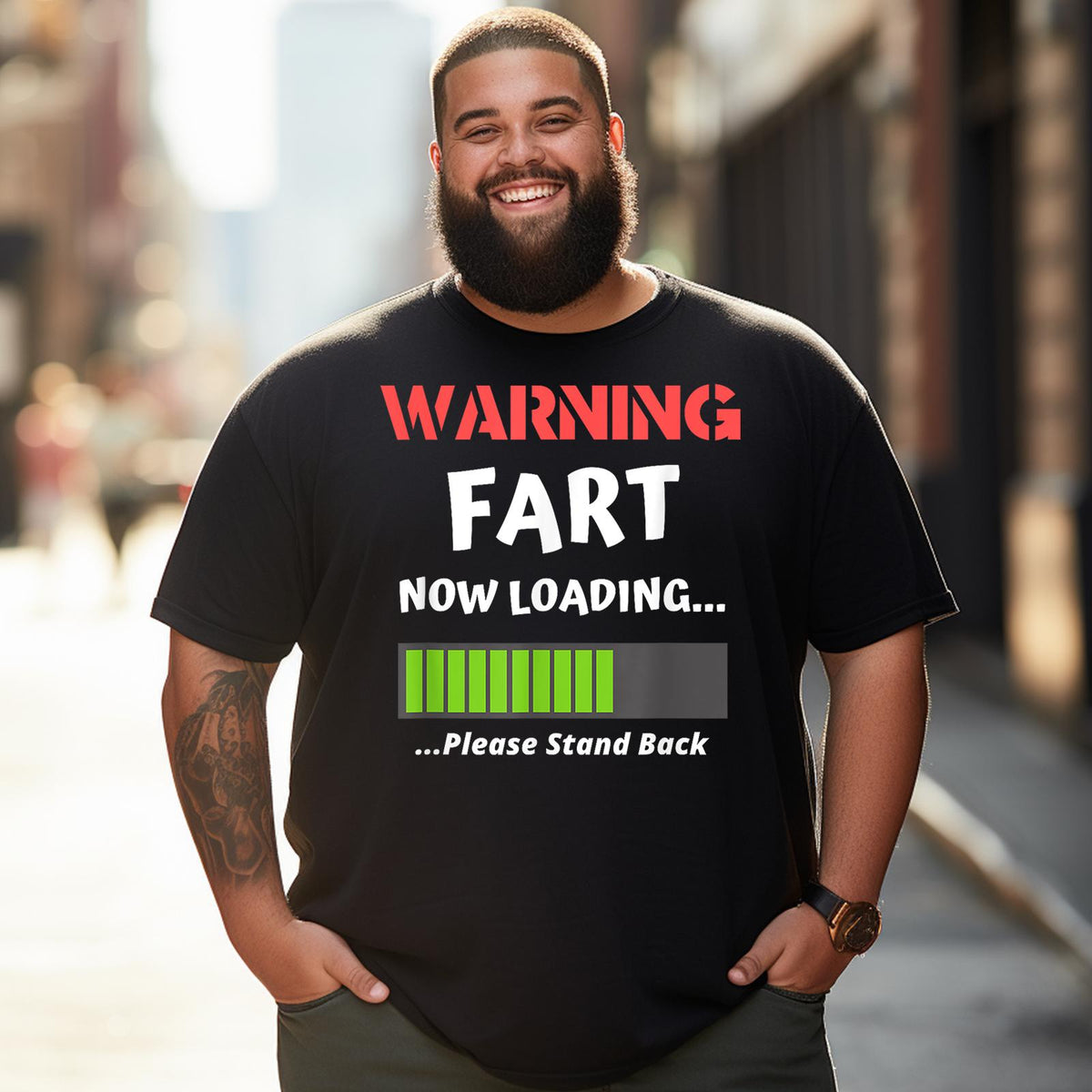 Fart Loading Funny Men T-Shirts, Plus Size Short Sleeve T Shirt for Men Big and Tall Men Tees Shirts