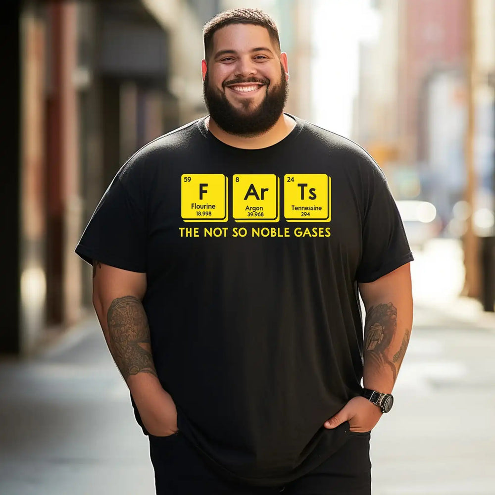 Farts The Not So Noble Gase Funny Men T-Shirts, Plus Size Short Sleeve T Shirt for Men Big and Tall Men Tees Shirts - BigTallGuys