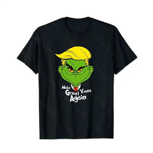 Make Xmas Great Again Grinch Merry Grinchmas Christmas Men T-Shirts, Plus Size Short Sleeve T Shirt for Men Big and Tall Men Tees Shirts