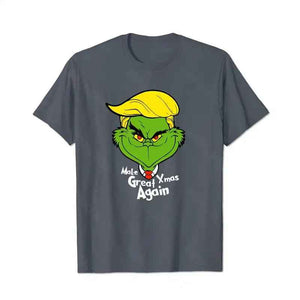 Make Xmas Great Again Grinch Merry Grinchmas Christmas Men T-Shirts, Plus Size Short Sleeve T Shirt for Men Big and Tall Men Tees Shirts