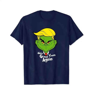 Make Xmas Great Again Grinch Merry Grinchmas Christmas Men T-Shirts, Plus Size Short Sleeve T Shirt for Men Big and Tall Men Tees Shirts