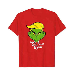 Make Xmas Great Again Grinch Merry Grinchmas Christmas Men T-Shirts, Plus Size Short Sleeve T Shirt for Men Big and Tall Men Tees Shirts