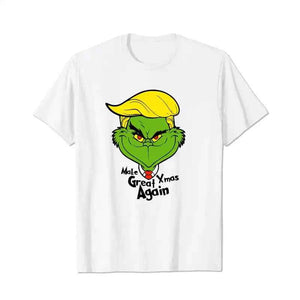 Make Xmas Great Again Grinch Merry Grinchmas Christmas Men T-Shirts, Plus Size Short Sleeve T Shirt for Men Big and Tall Men Tees Shirts