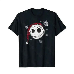Christmas Nightmare Jack Snowflake Xmas Men T-Shirts, Plus Size Short Sleeve T Shirt for Men Big and Tall Men Tees Shirts