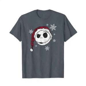 Christmas Nightmare Jack Snowflake Xmas Men T-Shirts, Plus Size Short Sleeve T Shirt for Men Big and Tall Men Tees Shirts