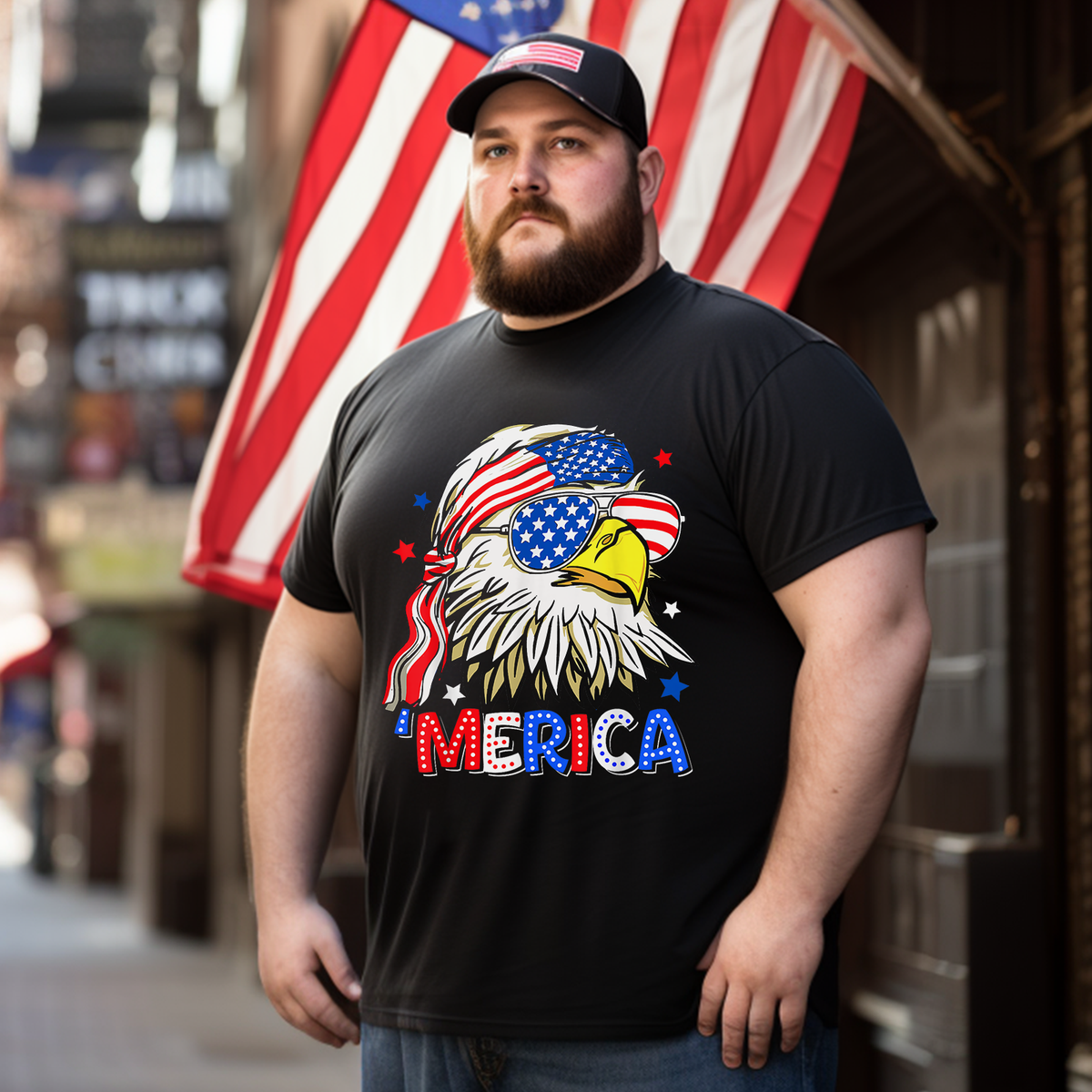 America Funny Eagle 4th Of July Patriotic American Flag Men T Shirts Big and Tall Men Shirts Plus Size Short Sleeve Fashion Casual T Shirt Graphic Tee Shirts Tshirts