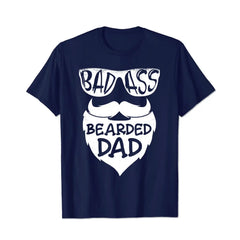 Badass Bearded Dad Men T Shirts Big and Tall Men Shirts Plus Size Short Sleeve Fashion Casual T Shirt Graphic Tee Shirts Tshirts - BigTallGuys