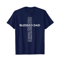 God Bless Dad Cross Men T Shirts Big and Tall Men Shirts Plus Size Short Sleeve Fashion Casual T Shirt Graphic Tee Shirts Tshirts - BigTallGuys