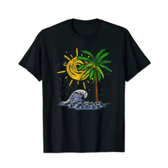 Waves Ocean Palm Trees Men T Shirts Big and Tall Men Shirts Plus Size Short Sleeve Fashion Casual T Shirt Graphic Tee Shirts Tshirts - BigTallGuys