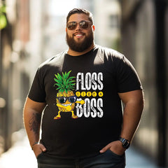 Pineapple Sunglasses 2 Men T Shirts Big and Tall Men Shirts Plus Size Short Sleeve Fashion Casual T Shirt Graphic Tee Shirts Tshirts - BigTallGuys