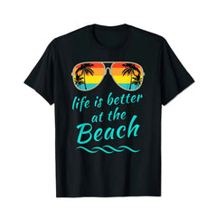 Life Is Better at The Beach 3 Men T Shirts Big and Tall Men Shirts Plus Size Short Sleeve Fashion Casual T Shirt Graphic Tee Shirts Tshirts - BigTallGuys