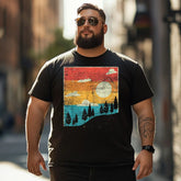 Retro Nature Vintage Vacation Men T Shirts Big and Tall Men Shirts Plus Size Short Sleeve Fashion Casual T Shirt Graphic Tee Shirts Tshirts - BigTallGuys