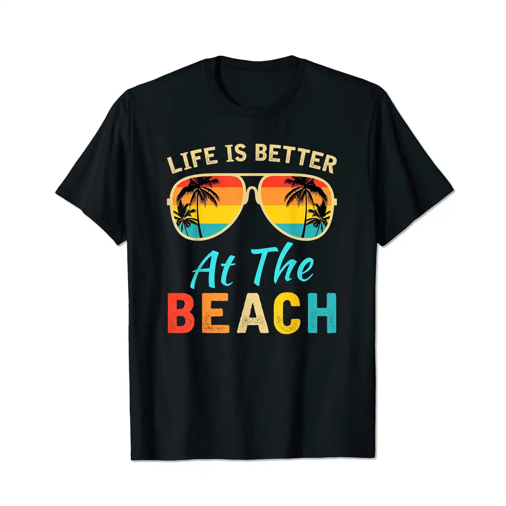 Life Is Better at The Beach 2 Men T Shirts Big and Tall Men Shirts Plus Size Short Sleeve Fashion Casual T Shirt Graphic Tee Shirts Tshirts - BigTallGuys