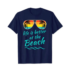 Life Is Better at The Beach 3 Men T Shirts Big and Tall Men Shirts Plus Size Short Sleeve Fashion Casual T Shirt Graphic Tee Shirts Tshirts - BigTallGuys