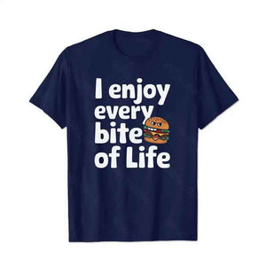 I Enjoy Every Bite Of Life Men T-Shirts, Plus Size Short Sleeve T Shirt for Men Big and Tall Men Tees Shirts