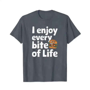 I Enjoy Every Bite Of Life Men T-Shirts, Plus Size Short Sleeve T Shirt for Men Big and Tall Men Tees Shirts