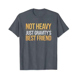 Not Heavy Just Gravity's Best Friend Men T-Shirts, Plus Size Short Sleeve T Shirt for Men Big and Tall Men Tees Shirts