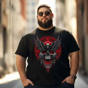 Skull Skeleton T0 5D2C 019 Men T Shirts Big and Tall Men Shirts Plus Size Short Sleeve Fashion Casual T Shirt Graphic Tee Shirts Tshirts