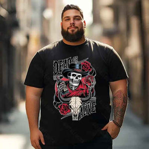 Skull Skeleton T0 5D2C 062 Men T Shirts Big and Tall Men Shirts Plus Size Short Sleeve Fashion Casual T Shirt Graphic Tee Shirts Tshirts