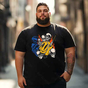 Skull Skeleton T0 5D2C 134 Men T Shirts Big and Tall Men Shirts Plus Size Short Sleeve Fashion Casual T Shirt Graphic Tee Shirts Tshirts