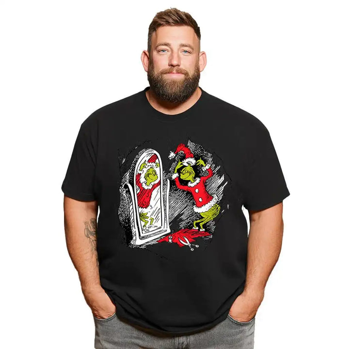 Christmas T Shirt for Men Big & Tall Men Xmas T Shirt T0 5DOJ 017 Men T Shirts Big and Tall Men Shirts Plus Size Short Sleeve Fashion Casual T Shirt Graphic Tee Shirts Tshirts