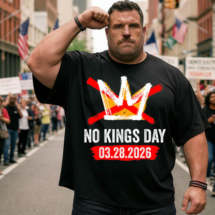 No Kings in America USA Patriotic Big and Tall Men T Shirts Plus Size Short Sleeve Fashion Casual T Shirt Graphic Tee Shirts Tshirts