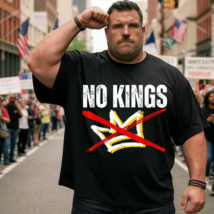 No Kings in America USA Patriotic Big and Tall Men T Shirts Plus Size Short Sleeve Fashion Casual T Shirt Graphic Tee Shirts Tshirts
