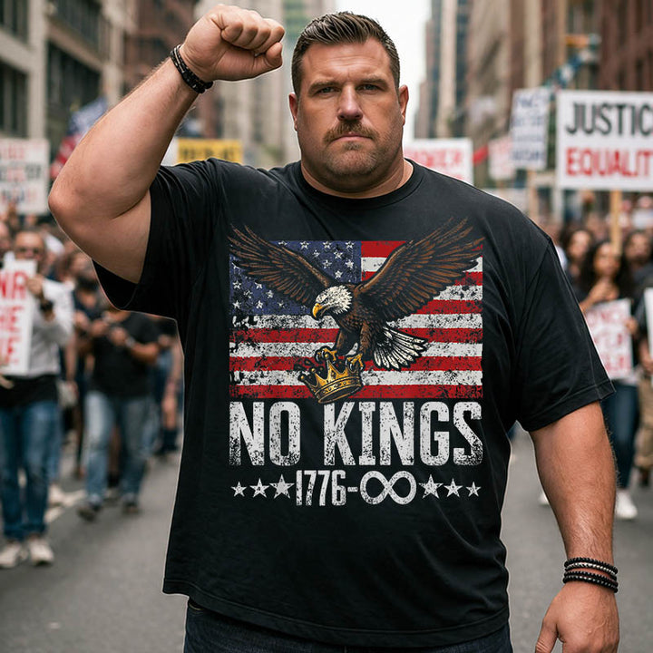 No Kings in America USA Patriotic Big and Tall Men T Shirts Plus Size Short Sleeve Fashion Casual T Shirt Graphic Tee Shirts Tshirts