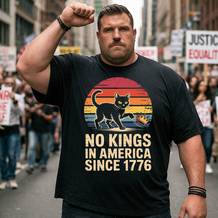 No Kings in America USA Patriotic Big and Tall Men T Shirts Plus Size Short Sleeve Fashion Casual T Shirt Graphic Tee Shirts Tshirts