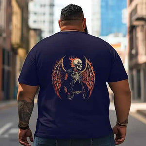 Skull Skeleton T2 5D2C 058 Men T Shirts Big and Tall Men Shirts Plus Size Short Sleeve Fashion Casual T Shirt Graphic Tee Shirts Tshirts