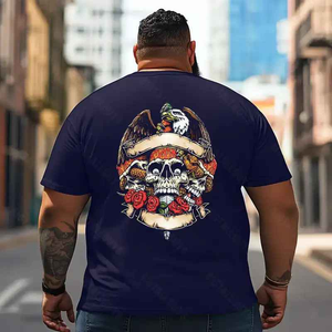 Skull Skeleton T2 5D2E 002 Men T Shirts Big and Tall Men Shirts Plus Size Short Sleeve Fashion Casual T Shirt Graphic Tee Shirts Tshirts