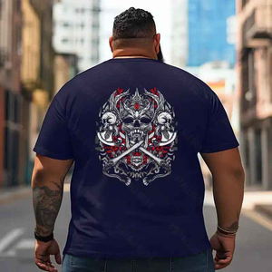 Skull Skeleton T2 5D2E 003 Men T Shirts Big and Tall Men Shirts Plus Size Short Sleeve Fashion Casual T Shirt Graphic Tee Shirts Tshirts