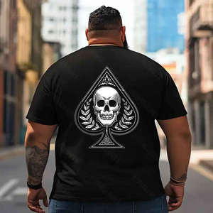 Skull Skeleton T2 5D2E 004 Men T Shirts Big and Tall Men Shirts Plus Size Short Sleeve Fashion Casual T Shirt Graphic Tee Shirts Tshirts