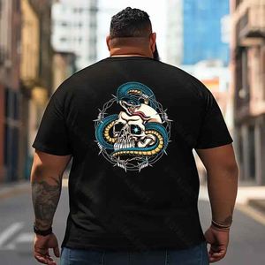 Skull Skeleton T2 5D2E 006 Men T Shirts Big and Tall Men Shirts Plus Size Short Sleeve Fashion Casual T Shirt Graphic Tee Shirts Tshirts
