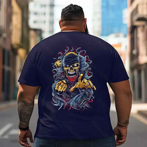 Skull Skeleton T2 5D2E 008 Men T Shirts Big and Tall Men Shirts Plus Size Short Sleeve Fashion Casual T Shirt Graphic Tee Shirts Tshirts