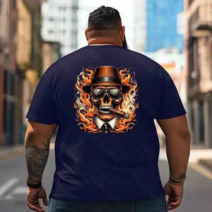 Skull Skeleton T2 5D2E 015 Men T Shirts Big and Tall Men Shirts Plus Size Short Sleeve Fashion Casual T Shirt Graphic Tee Shirts Tshirts