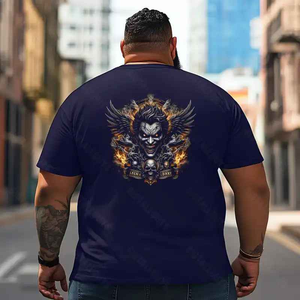 Skull Skeleton T2 5D2E 018 Men T Shirts Big and Tall Men Shirts Plus Size Short Sleeve Fashion Casual T Shirt Graphic Tee Shirts Tshirts