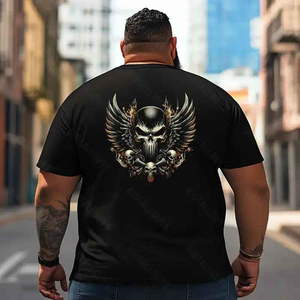 Skull Skeleton T2 5D2E 027 Men T Shirts Big and Tall Men Shirts Plus Size Short Sleeve Fashion Casual T Shirt Graphic Tee Shirts Tshirts
