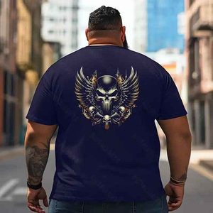 Skull Skeleton T2 5D2E 027 Men T Shirts Big and Tall Men Shirts Plus Size Short Sleeve Fashion Casual T Shirt Graphic Tee Shirts Tshirts